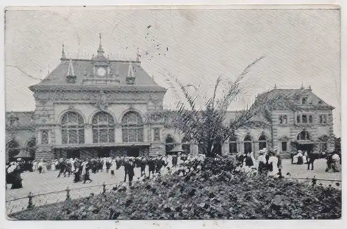4000 DÜSSELDORF, Hauptbahnhof, belebte Szene, 1911