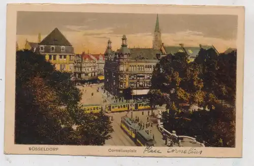 4000 DÜSSELDORF, Corneliusplatz, Strassenbahnen, 1923