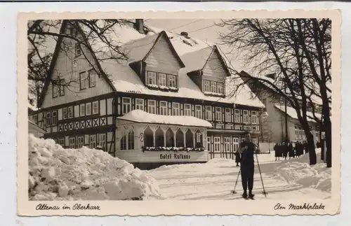 3396 ALTENAU, Hotel Rathaus im Schnee, 1955