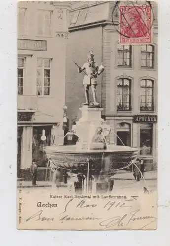 5100 AACHEN, Kaiser Karl - Brunnen,, 1912