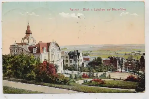 5100 AACHEN, Blick vom Lousberg auf Nizza-Allee, 1910, Verlag Stengel