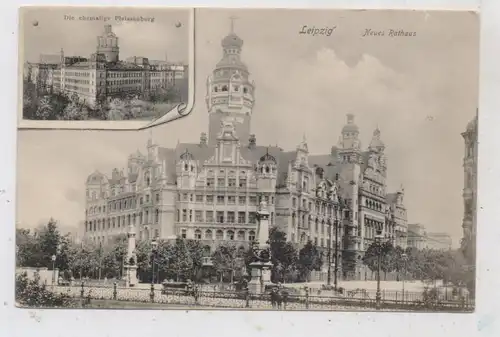 0-7000 LEIPZIG, Neues Rathaus, Ehemalige Pleissenburg, 1905, Verlag Knobbe