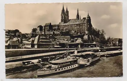 BINNENSCHIFFE - ELBE, "DRESDEN" am Anleger Meißen, 1957, kl. Druckstelle
