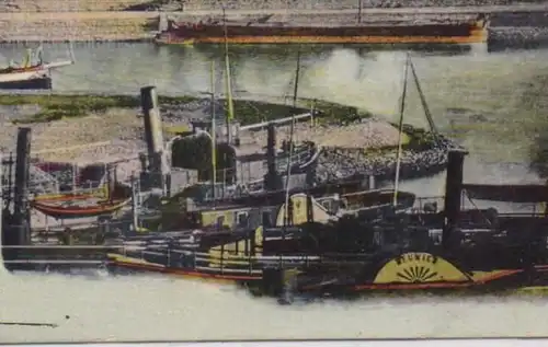 BINNENSCHIFFE - RHEIN, Frachtschiff "NEUWIED" vor Koblenz, 1904