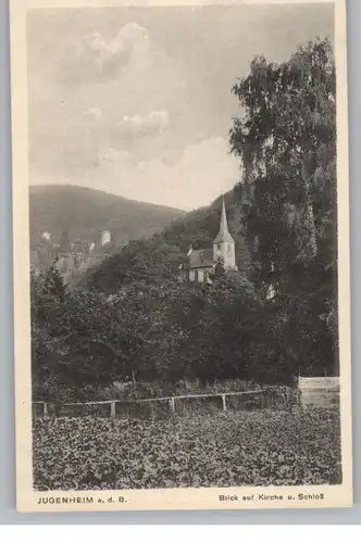 6104 JUGENHEIM, Blick auf Kirche und Schloß, Verlag Gerling