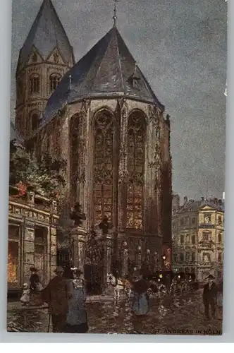 5000  KÖLN, KIRCHEN, St. Andreaskirche, Künstler-Karte Rüdell