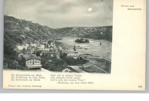 6533 BACHARACH, Gruss aus..., Dichtung aus 1623, ca. 1900