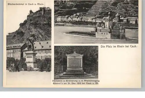 5425 KAUB, Blücherdenkmal, Denkstein zur Rheinüberquerung 1813, Pfalz