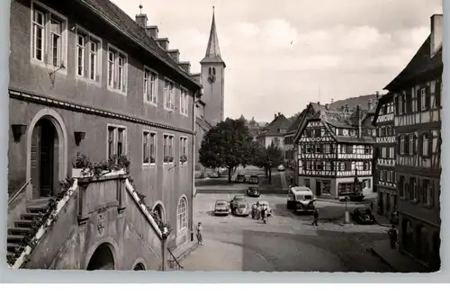 6950 MOSBACH, Am Markt, Omnibus, VW.-Käfer, 1957