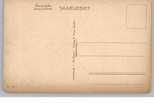 6600 SAARBRÜCKEN, Johanniskirche, Verlag Rupp