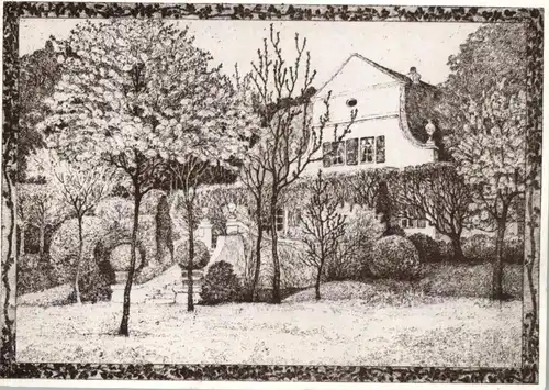 2862 WORPSWEDE, Der Barkenhof, Radierung von Heinrich Vogeler