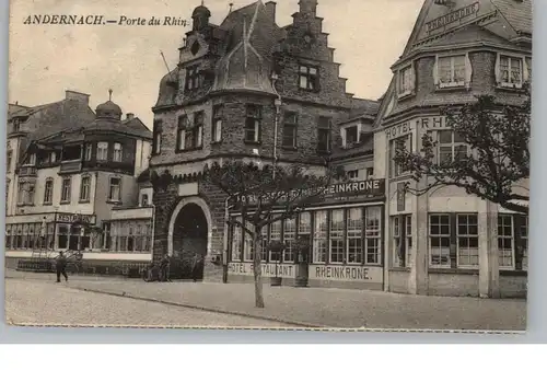 5470 ANDERNACH, Hotel Rheinkrone, Altes Stadttor, 20er Jahre