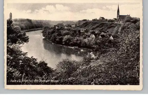 0-4000 HALLE / Saale, Blick von den trothaer Felsen, Verlag Hirte