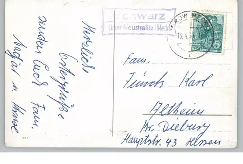 0-2070 RÖBEL - SCHWARZ, Postgeschichte, Landpoststempel "Schwarz über Neustrelitz", 1960