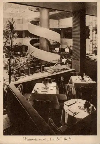 1000 BERLIN - CHARLOTTENBURG, Weinrestaurant TRAUBE, Hardenbergstrasse, Innenansicht, 1932