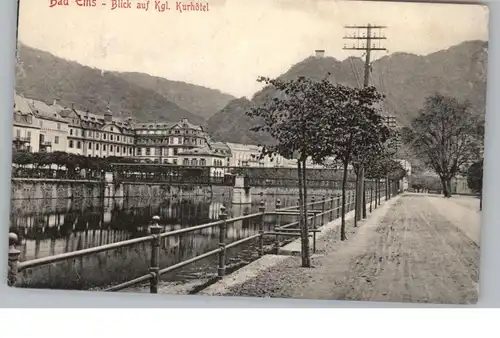 5427 BAD EMS, Blick auf das königl. Kurhotel, 1908, Verlag Stengel