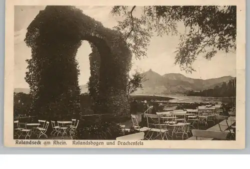 5480 REMAGEN - ROLANDSECK, Rolandsbogen mit Drachenfelsblick, Restaurant, 1922