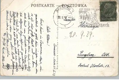 PL 90001 LODZ, Teilansicht, 1939, AK eines Soldaten 4 Wochen nach Kriegsbeginn, Druckstellen