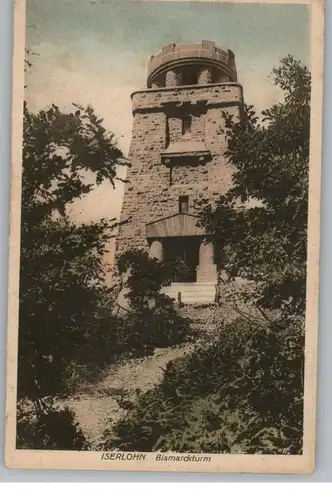5860 ISERLOHN, Bismarckturm, handcoloriert