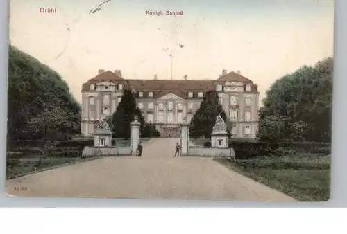 5040 BRÜHL, Königl. Schloß, handcoloriert, 1909, Verlag Martini