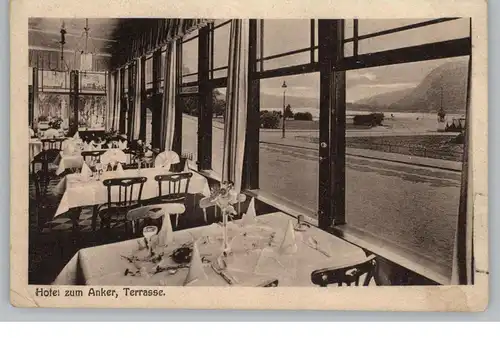 5470 ANDERNACH, Hotel Zum Anker, Terrasse, 1920, kl. Druckstelle