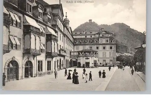 5427 BAD EMS, Kurhaus, belebte Szene, 1906