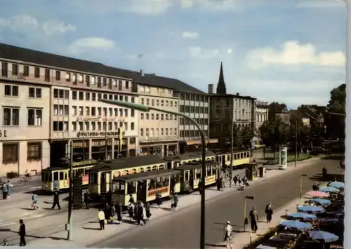 4150 KREFELD, Ostwall, 1965, Strassenbahnen