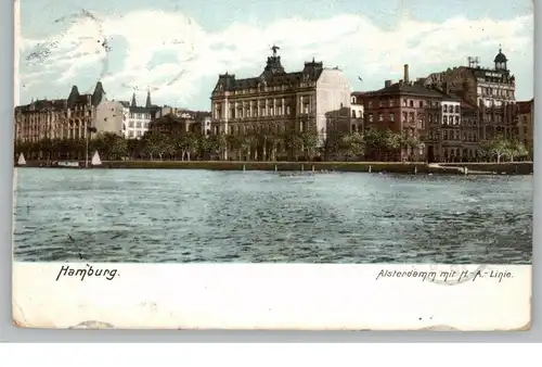 2000 HAMBURG, Alsterdamm mit Hamburg - Amerika - Linie, 1907