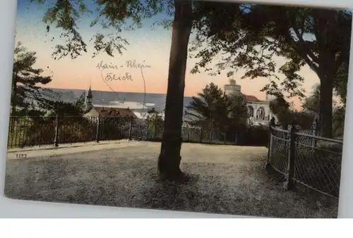 6500 MAINZ, Am Stadtparkrestaurant, Blick auf Rhein und Main, 1913
