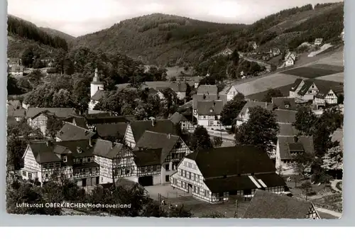 5948 SCHMALLENBERG - OBERKIRCHEN, Blick über den Ort, 1962, aptierter Stempel