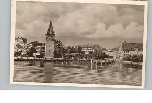 8990 LINDAU, Ortsansicht mit altem Leuchtturm, WHW 1934/35