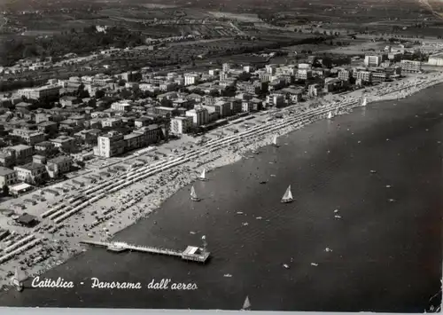 I 47841 CATTOLICA, Panorama dall' aereo, 1960