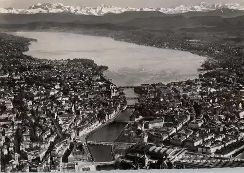 CH 8000 ZÜRICH ZH, Stadt Zürich und Zürichsee, Luftaufnahme 1955