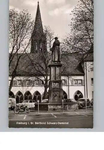 7800 FREIBURG, Berthold Schwarz Denkmal, Oldtimer VW Käfer Cabrio, OPEL