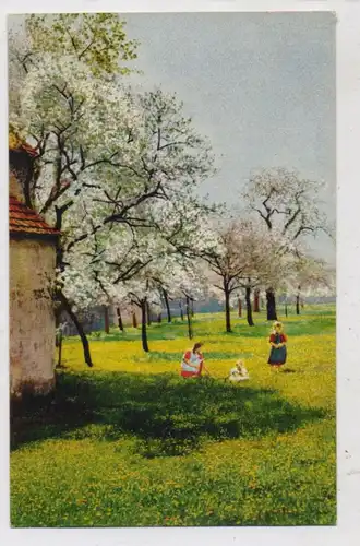 PHOTOCHROMIE - Verlag NENKE & OSTERMAIER, Kinder im blühenden Garten, Serie 259 # 4085