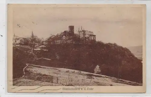 4320 HATTINGEN - BLANKENSTEIN, Blick auf Ort und Burg, 1923