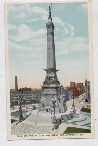 USA - INDIANA - INDIANAPOLIS, Soldiers and Sailor Monument, 1920