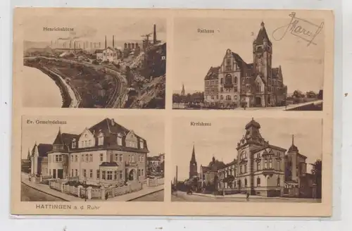 4320 HATTINGEN, Henrichshütte, Rathaus, ev. Gemeindehaus, Kreishaus, 20er Jahre