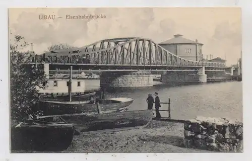 LATVIJA / LETTLAND - LIBAU / LIEPAJA, Eisenbahnbrücke, Fischerboote, ca. 1910