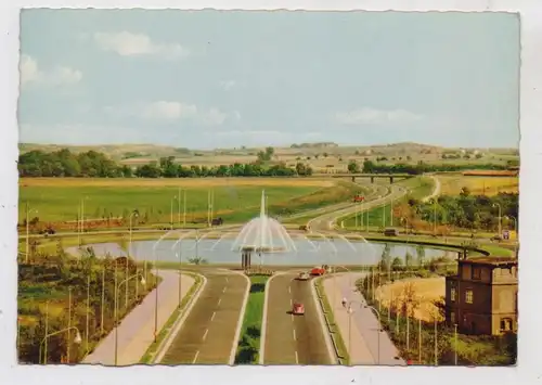 5100 AACHEN, Fontäne am Verteilerring, Autobahn, ca. 1960