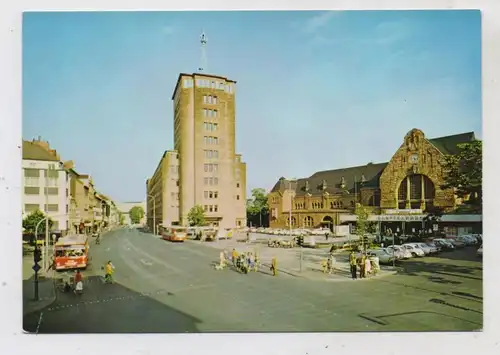 5100 AACHEN, Hauptbahnhof und Hochhaus, 60er Jahre