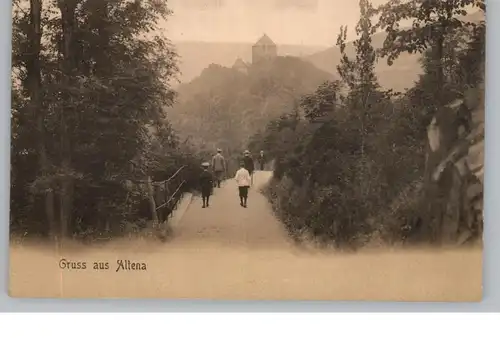 5990 ALTENA, Gruss aus, die Burg im Nebel, 1903