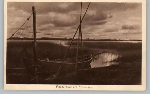 LATVIJA / LETTLAND - JEKABPILS / JAKOBSTADT, Pixternsee mit Fischerboot, 1916
