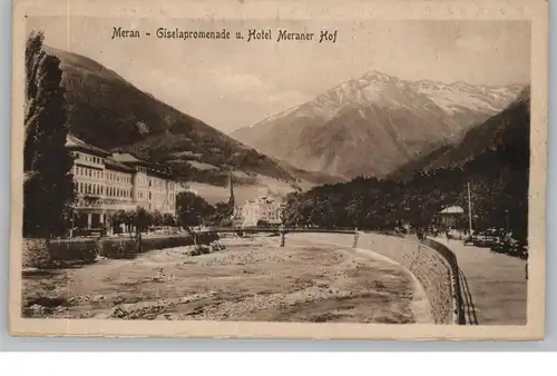 I 39012 MERAN, Giselapromenade und Hotel Meraner Hof, Verlag Stengel