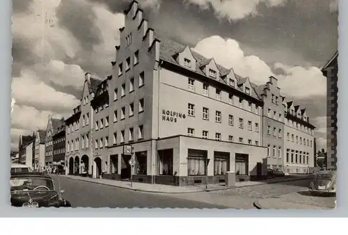 4400 MÜNSTER, Kolpinghaus / Gesellenhospiz, Aegidiistrasse, VW-Käfer, BMW V8, BMW Isetta, 1962