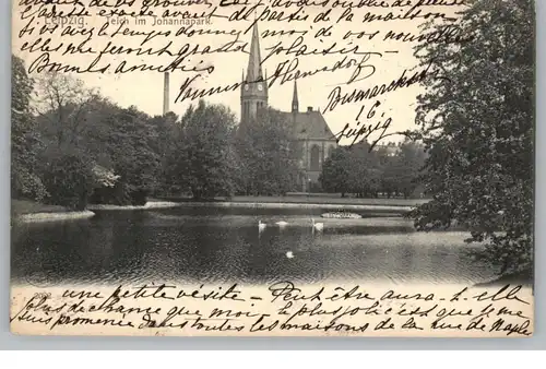 0-7000 LEIPZIG, Teich im Johannapark, 1903