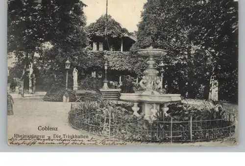 5400 KOBLENZ, Die Trinkhallen in den Rheinanlagen, 1907