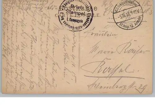 BELARUS / WEISSRUSSLAND - GRODNO, Die gesprengten Brücke1915, dt. Feldpost, Eisenbahn Hilfs Bat. Nr.3