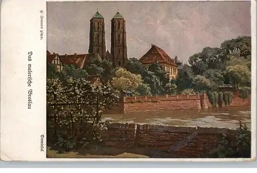 NIEDER - SCHLESIEN - BRESLAU / WROCLAW, Das malerische Breslau, Dominsel, Künstler-Karte Irmann
