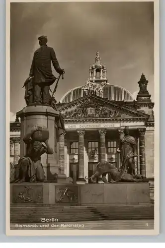 1000 BERLIN - TIERGARTEN, Bismarckdenkmal vor dem Reichstag, Verlag Pracht